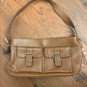 BCBG Max Azria Light Brown Leather Shoulder Bag